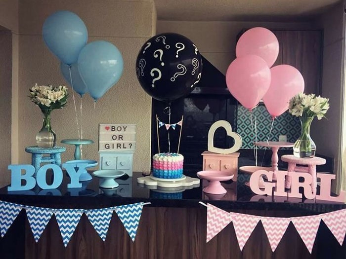 gender reveal party ideas balloons