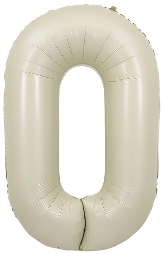 Cream Number Balloons
