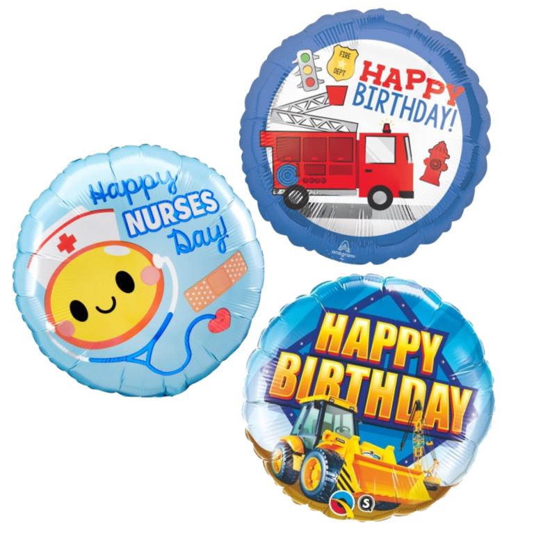 Nurse and Fireman and Construction Balloons