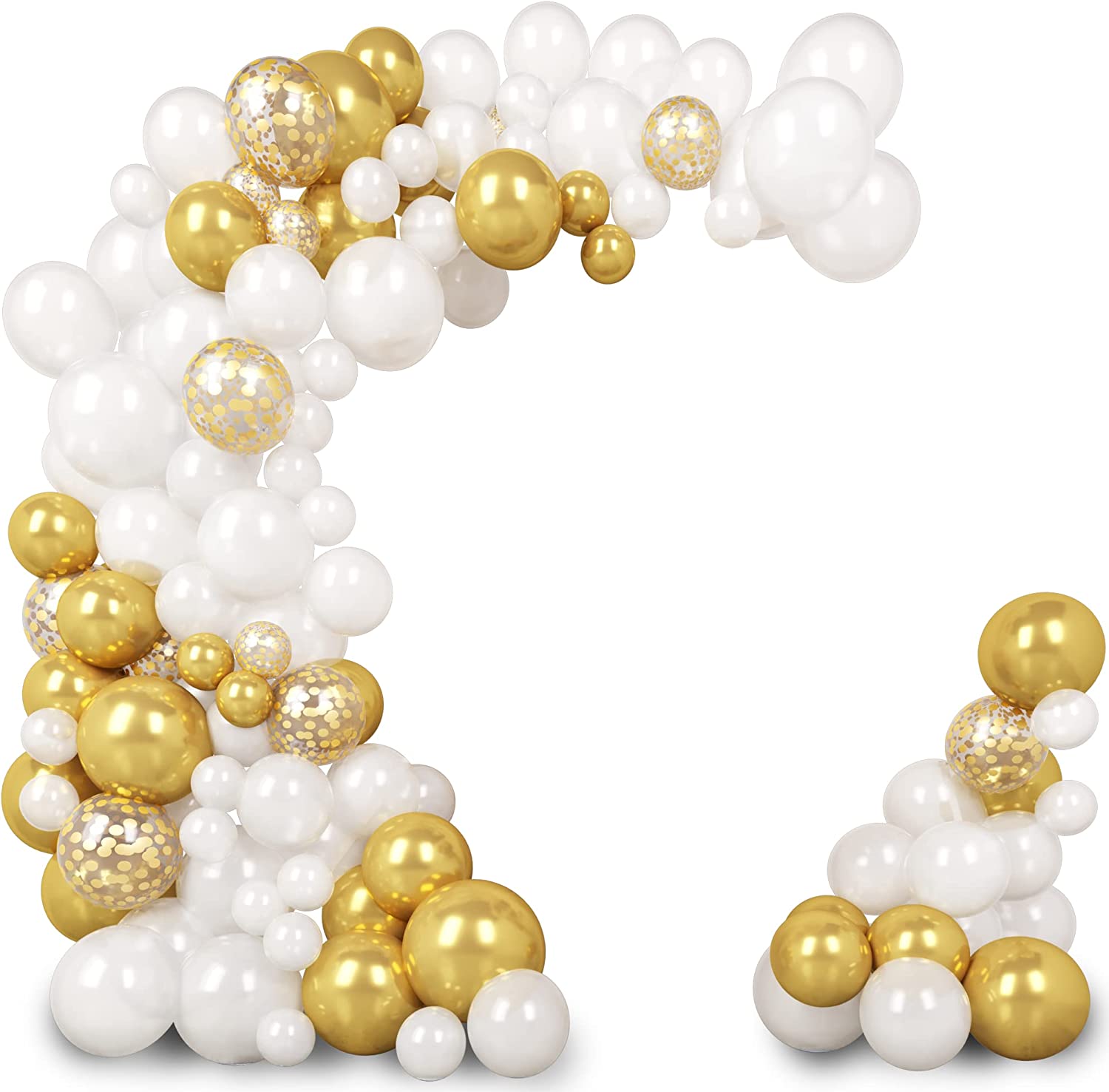 White And Gold Balloon Garland