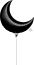 Crescent 17" Black Balloon