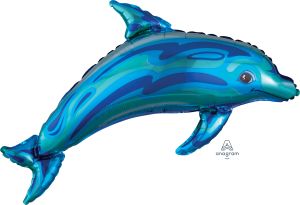 SuperShape Ocean Blue Dolphin Balloon