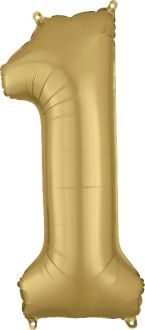 34" White Gold Number 1 - Oh Balloons!