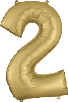 34" White Gold Number 2 - Oh Balloons!