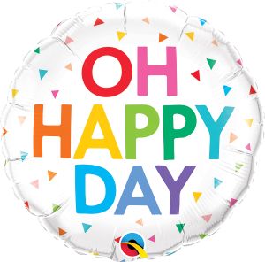 18" Oh Happy Day Rainbow Confetti (non-packaged) Balloon