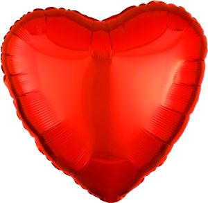 18" Metallic Orange Heart Balloon