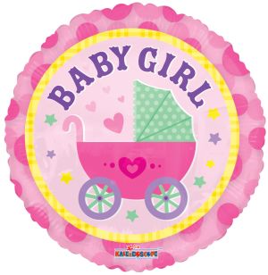 18" Baby Girl Stroller Balloon