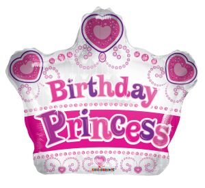 12" Birthday Princess Crown Shape Balloon