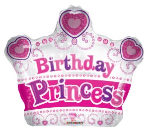18" Birthday Princess Crown Shape Balloon