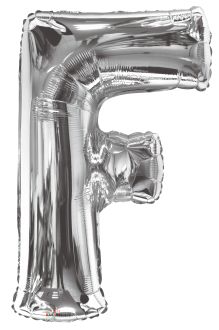 34" Silver Letter F Balloon