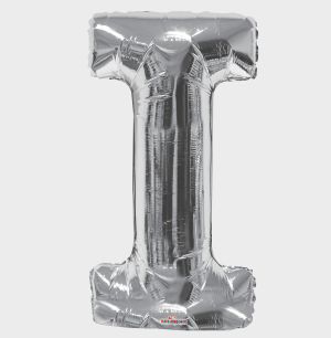 34" Silver Letter I Balloon