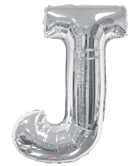 34" Silver Letter J Balloon