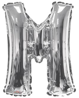 34" Silver Letter M Balloon