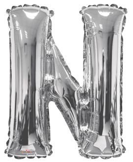 34" Silver Letter N Balloon