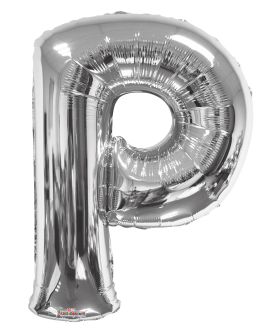 34" Silver Letter P Balloon