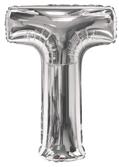 34" Silver Letter T Balloon