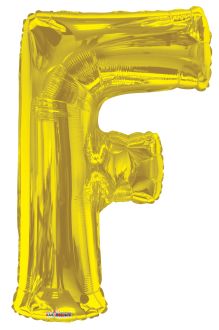34" Gold Letter F Balloon