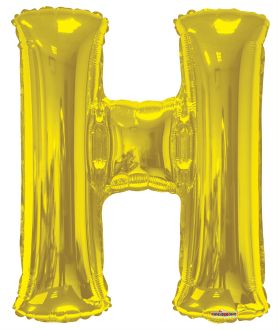 34" Gold Letter H Balloon
