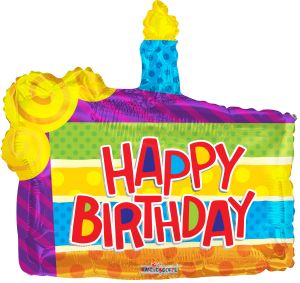 36" Birthday Slice of Cake Shape Balloon
