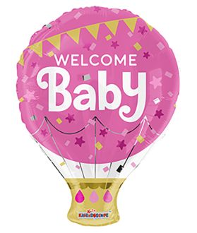 18" Welcome Baby Pink Shape Balloon