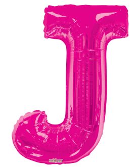 34" Pink Letter J Balloon