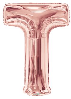 34" Rose Gold Letter T Balloon