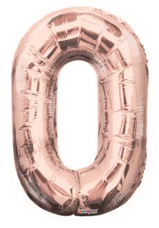 34" Rose Gold Number 0 Balloon