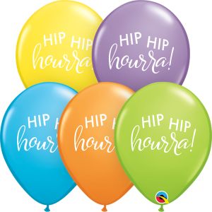 11" Simplement Hip Hip Hourra Pastel Assortment (50pcs) Balloons