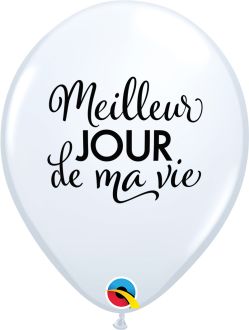 11" Simplement Meilleur Jour de ma Vie White (50pcs) Balloons