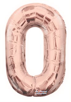 14" Rose Gold Number 0 Balloon