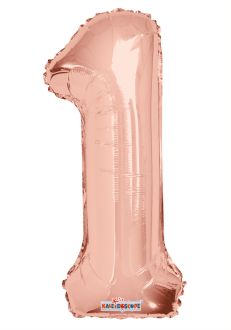 14" Rose Gold Number 1 Balloon