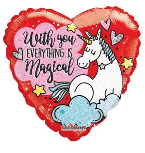 18" Unicorn Love Holo Balloon
