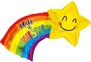 28" Make A Wish Shooting Star Shape Balloon