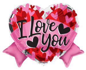 18" Love Hert With Banner Shape Balloon