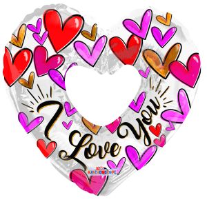 36" Trendy Hearts Shape Balloon
