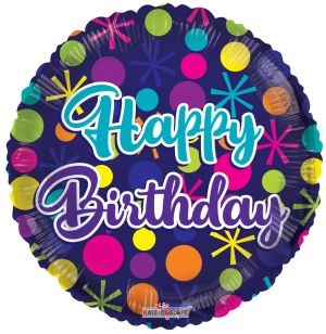 18" Birthday Dots Gellibean Balloon