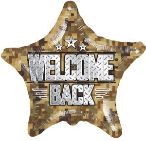 18" Welcome Back Camouflage Balloon