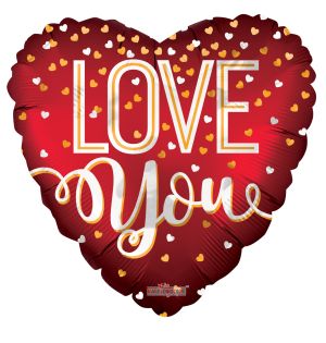 18" Love You Red Metallic Balloon