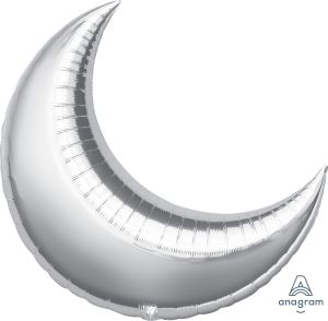 Crescent 35" Silver Balloon