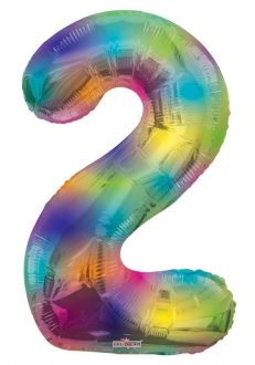 34" Rainbow Number 2 Balloon