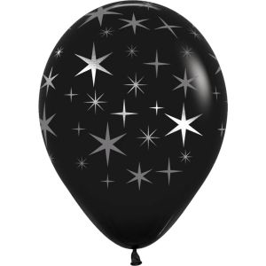11" Bold Stars Black (50pcs) Balloons