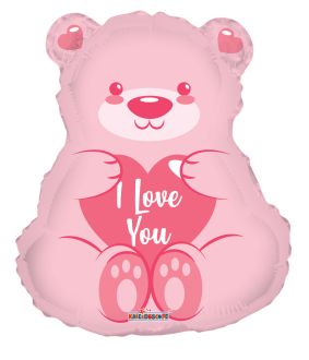 18" I Love You Pink Bear Balloon