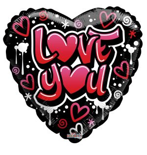 18" Love You Grafitti Balloon