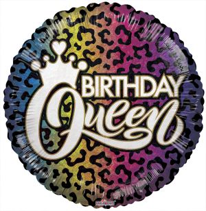 18" Birthday Queen Holographic Balloon