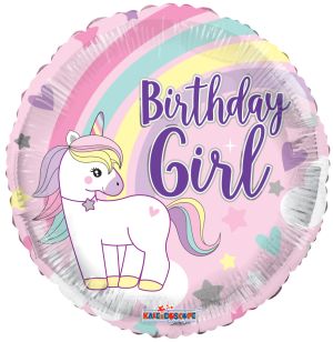 18" Birthday Girl Unicorn Balloon