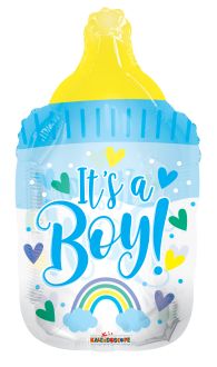 36" Its A Boy Bottle Clear View Balloon