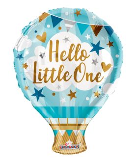 18" Hello Little One Blue Balloon