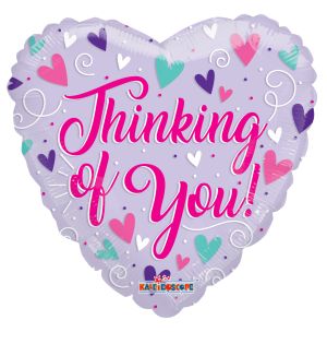 18" Thinking Of You Hearts Balloon