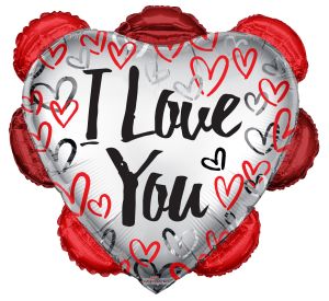 26" I Love You Ruffled Heart Balloon