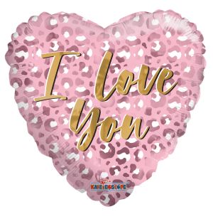 18" I Love You Animal Print Balloon
